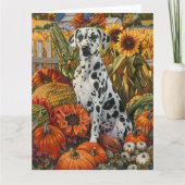 Dalmatiner Hund Herbst Ernte Erntedank Karte (Vorderseite)