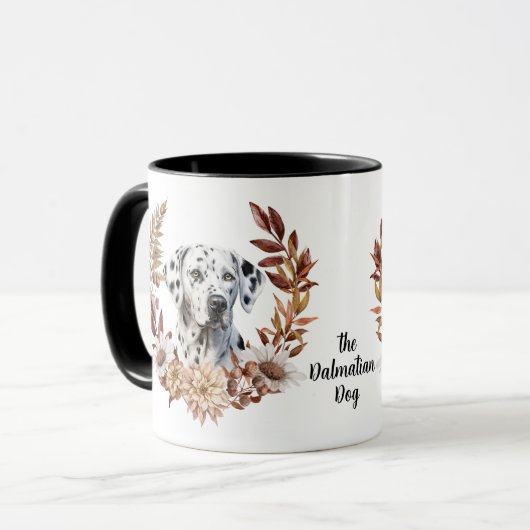 Dalmatiner Hund Herbstkranz Tasse (Vorderseite Links)