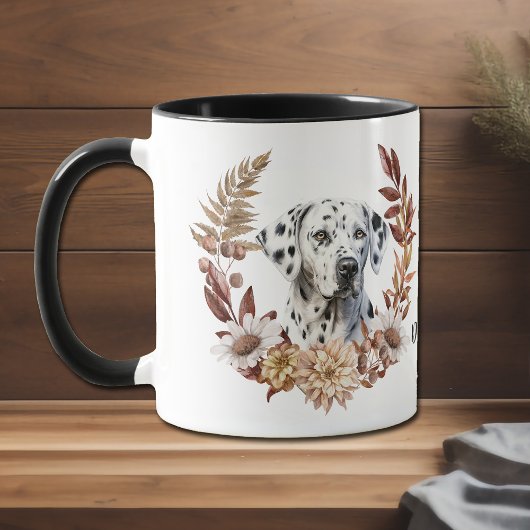 Dalmatiner Hund Herbstkranz Tasse