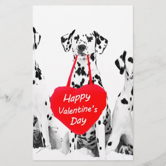 Dalmatiner Hund Herzglücklich Valentinstag Briefpapier (Vorderseite)