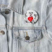 Dalmatiner Hund Herzglücklich Valentinstag Button (Beispiel)