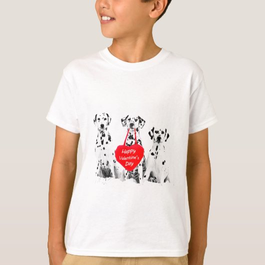 Dalmatiner Hund Herzglücklich Valentinstag T-Shirt (Vorderseite)