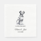 Dalmatiner Hund ich liebte ihre erste Hochzeit Serviette (Vorderseite)