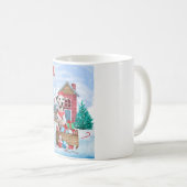 Dalmatiner Hund im Schnee Weihnachtshundehaus Kaffeetasse (VorderseiteRechts)