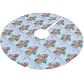 Dalmatiner Hund im Schnee Weihnachtshundehaus Polyester Weihnachtsbaumdecke (Schrägansicht)