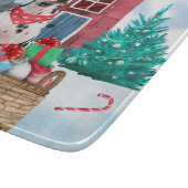 Dalmatiner Hund im Schnee Weihnachtshundehaus Schneidebrett (Ecke)