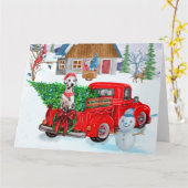 Dalmatiner Hund in der Weihnachtslieferung LKW Sch Karte (Gelbe Blume)