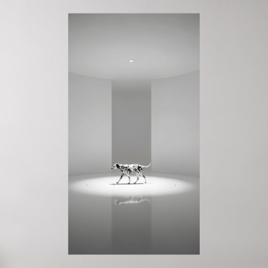 Dalmatiner Hund in einem sauberen, weißen Studio-R Poster (Vorne)