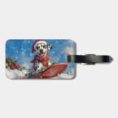 Dalmatiner Hund in Sledge Lass es Schnee Weihnacht Gepäckanhänger (Rückseite horizontal)