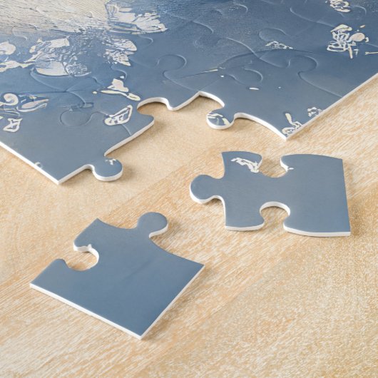 Dalmatiner Hund in Sledge Lass es Schnee Weihnacht Puzzle (Seite)