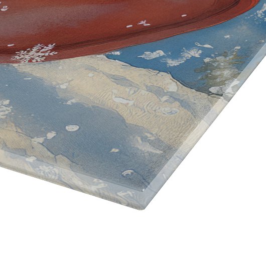 Dalmatiner Hund in Sledge Lass es Schnee Weihnacht Schneidebrett (Ecke)