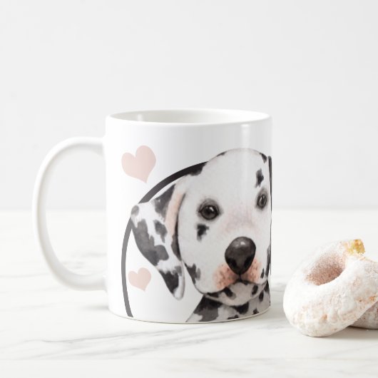 Dalmatiner Hund jeden Snack, den Sie machen Kaffeetasse (Mit Donut)