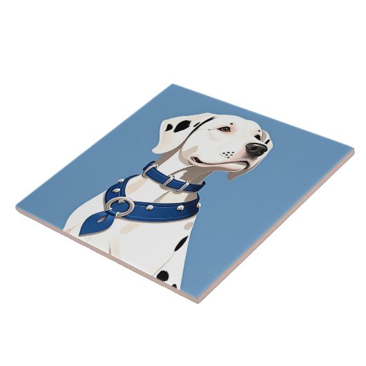 Dalmatiner Hund mit blauem Collar Fliese (Seite)