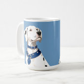 Dalmatiner Hund mit blauem Collar Kaffeetasse (Vorderseite Links)