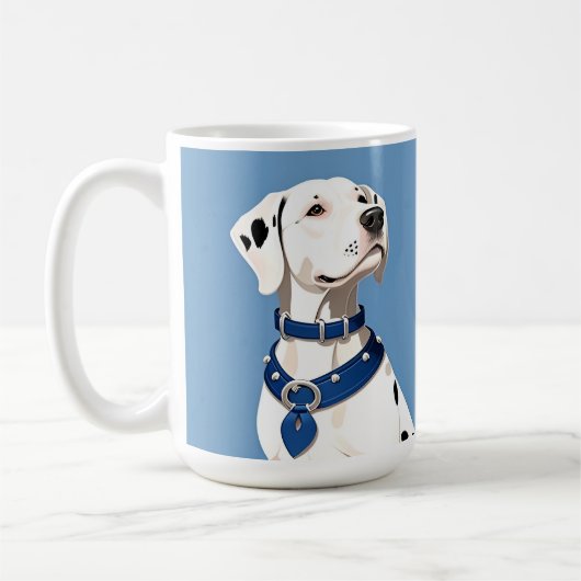 Dalmatiner Hund mit blauem Collar Kaffeetasse (Links)