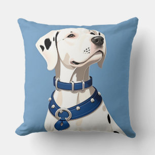 Dalmatiner Hund mit blauem Collar Kissen