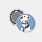 Dalmatiner Hund mit blauem Collar Magnet (Vorderseite/Rückseite)