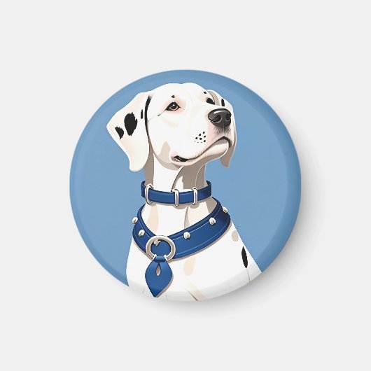 Dalmatiner Hund mit blauem Collar Magnet (Vorne)
