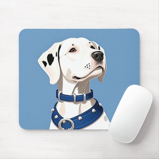 Dalmatiner Hund mit blauem Collar Mousepad (Mit Mouse)