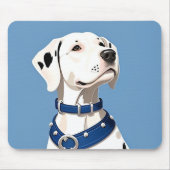 Dalmatiner Hund mit blauem Collar Mousepad (Vorne)