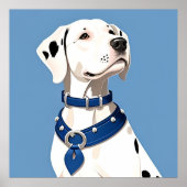 Dalmatiner Hund mit blauem Collar Poster (Vorne)