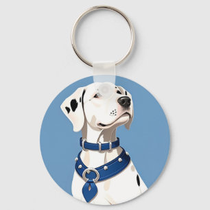 Dalmatiner Hund mit blauem Collar Schlüsselanhänger