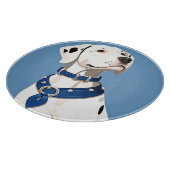 Dalmatiner Hund mit blauem Collar Schneidebrett (Ecke)