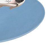 Dalmatiner Hund mit blauem Collar Schneidebrett (Ecke)