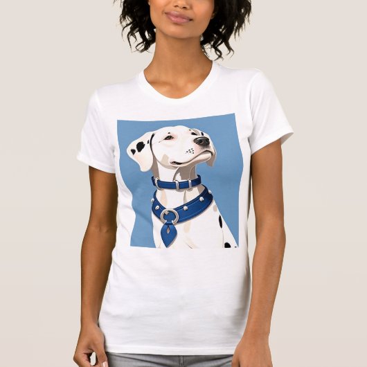 Dalmatiner Hund mit blauem Collar T-Shirt (Vorderseite)