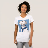 Dalmatiner Hund mit blauem Collar T-Shirt (Vorne ganz)