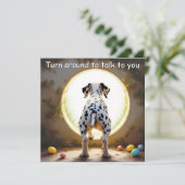 Dalmatiner Hund mit Familienname Feiertagskarte (Stehend Vorderseite)