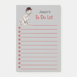 Dalmatiner Hund mit Hutanstrich Post-it Klebezettel