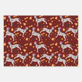 Dalmatiner Hund mit Weihnachtsmannmütze Weihnachte Geschenkpapier Set (Vorderseite 2)