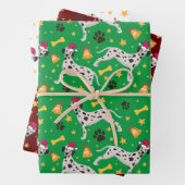 Dalmatiner Hund mit Weihnachtsmannmütze Weihnachte Geschenkpapier Set (Beispiel)