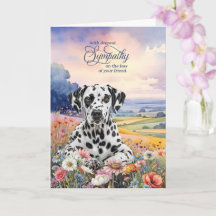 Dalmatiner-Hund mit Wildblumen Beileid für Haustie