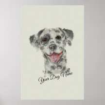Dalmatiner Hund Portrait realistische Kunst Aquare