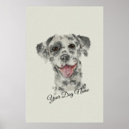 Dalmatiner Hund Portrait realistische Kunst Aquare Poster