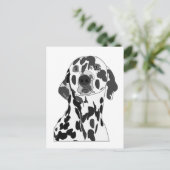 Dalmatiner Hund Postkarte (Stehend Vorderseite)