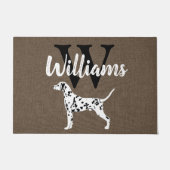 Dalmatiner Hund Rasse Monogramm Nachname Fußmatte (Vorderseite)