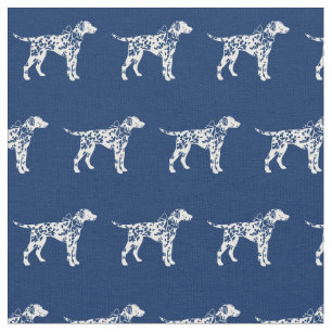 Dalmatiner Hund Silhouette Hunde Navy Blau Stoff