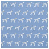 Dalmatiner Hund Silhouette Pet Light Blue Stoff (Muster)
