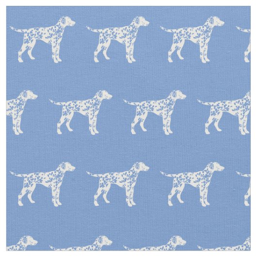 Dalmatiner Hund Silhouette Pet Light Blue Stoff (Nahaufnahme)