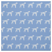 Dalmatiner Hund Silhouette Pet Light Blue Stoff (Muster)