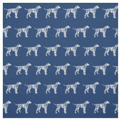 Dalmatiner Hund Silhouette Pet Navy Blue Stoff (Muster)