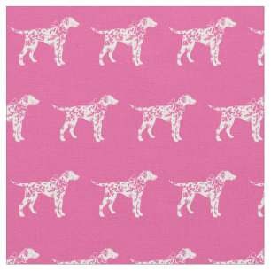 Dalmatiner Hund Silhouette Pet Pink Stoff