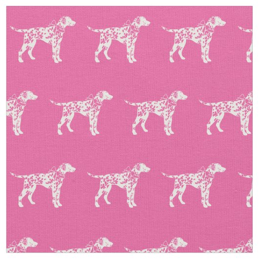 Dalmatiner Hund Silhouette Pet Pink Stoff (Nahaufnahme)