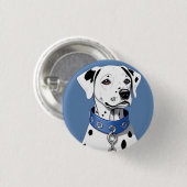 Dalmatiner Hund tragen einen blauen Collar Button (Vorne & Hinten)