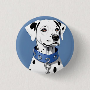Dalmatiner Hund tragen einen blauen Collar Button