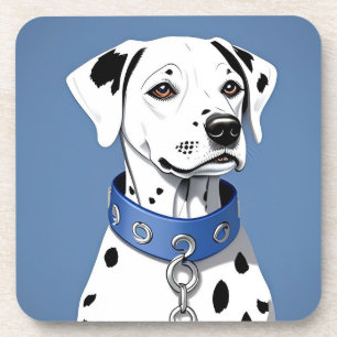 Dalmatiner Hund tragen einen blauen Collar Getränkeuntersetzer