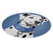 Dalmatiner Hund tragen einen blauen Collar Schneidebrett (Ecke)